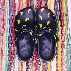 Used banana print bistro style crocs.